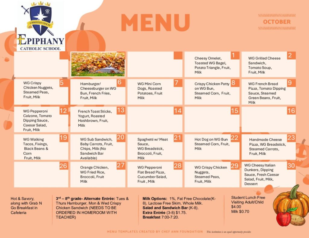 October Menu PDF